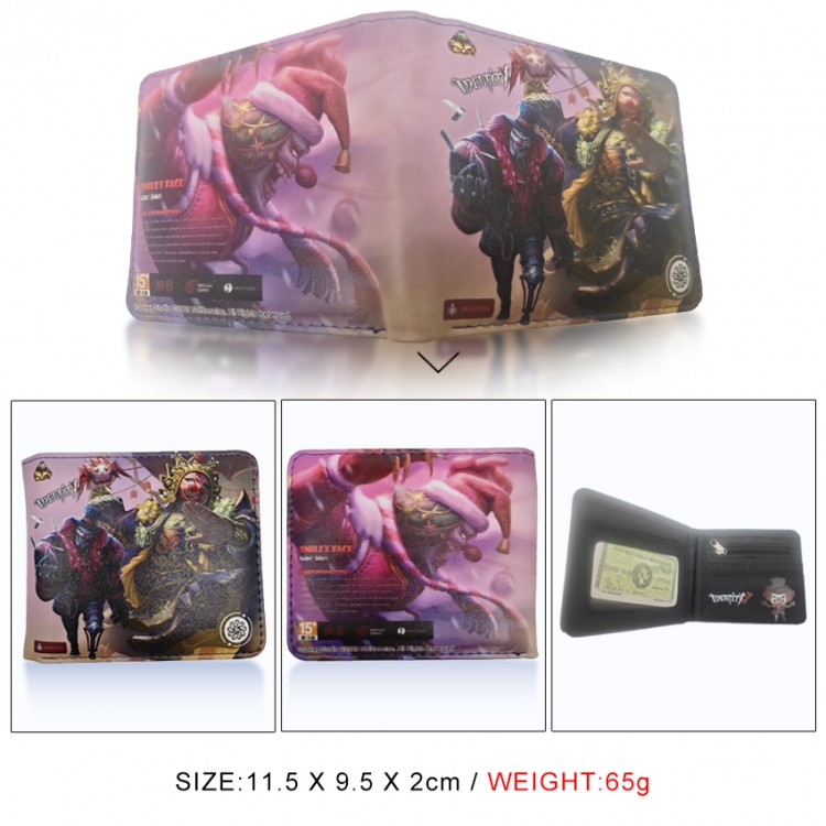 Identity V 3D concave convex two fold short card wallet wallet wallet 11X9.5X2cm 65G