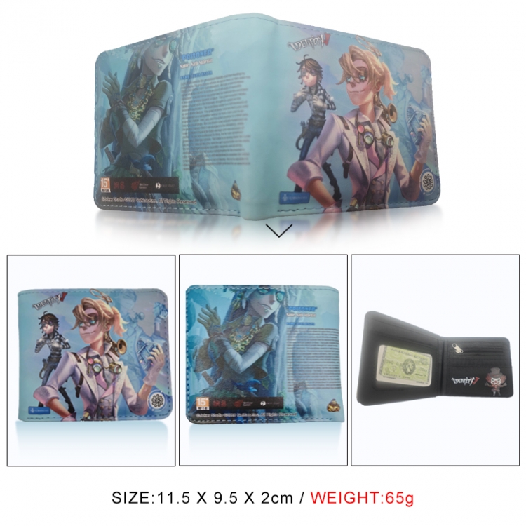 Identity V 3D concave convex two fold short card wallet wallet wallet 11X9.5X2cm 65G