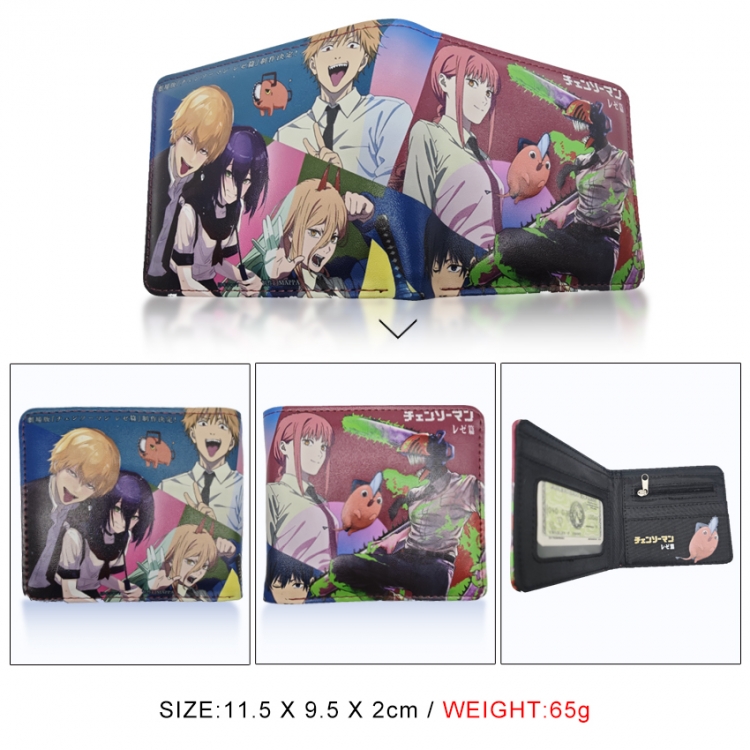 Chainsaw man 3D concave convex two fold short card wallet wallet wallet 11X9.5X2cm 65G