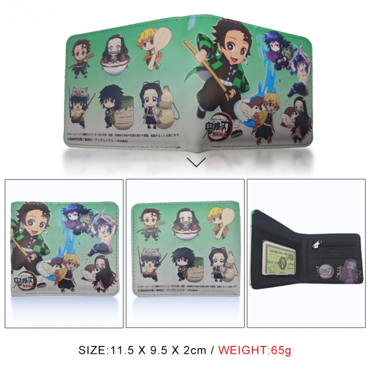 Demon Slayer Kimets 3D concave convex two fold short card wallet wallet wallet 11X9.5X2cm 65G