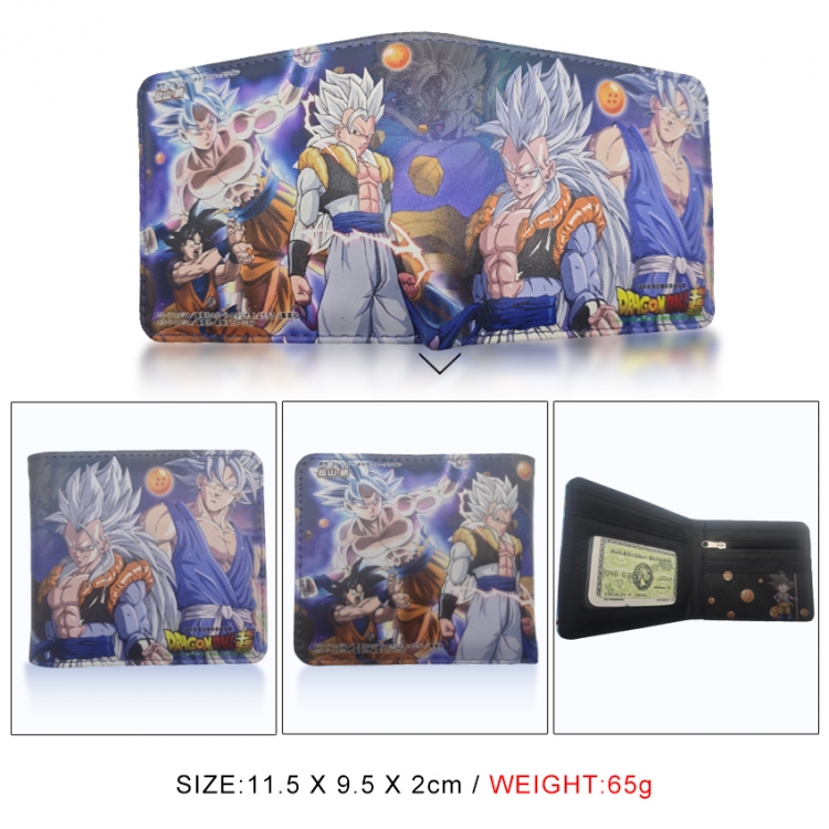 DRAGON BALL 3D concave convex two fold short card wallet wallet wallet 11X9.5X2cm 65G