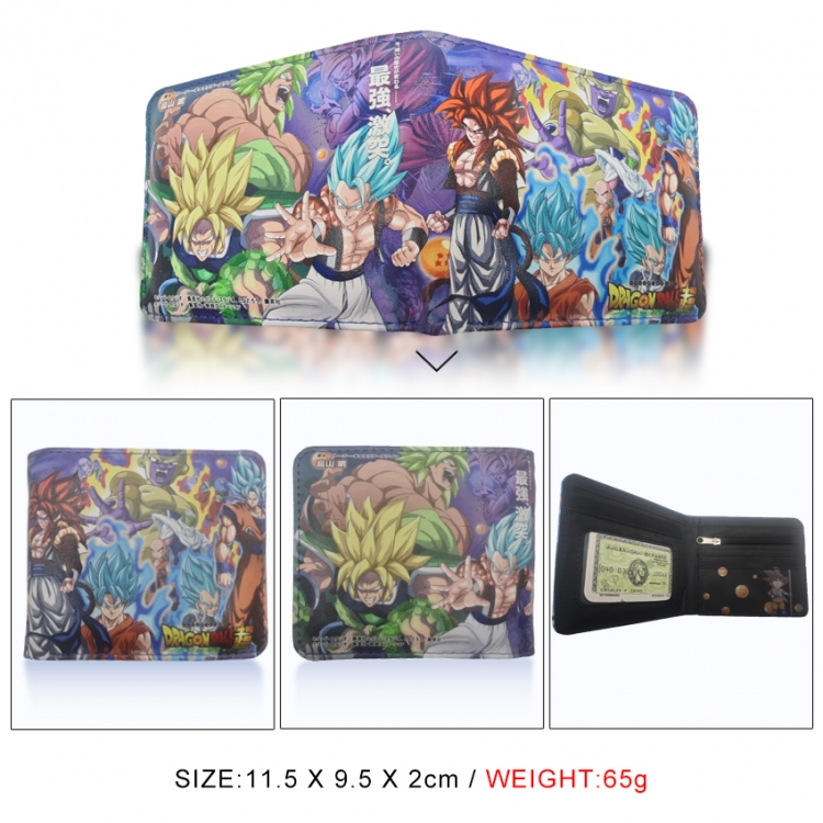 DRAGON BALL 3D concave convex two fold short card wallet wallet wallet 11X9.5X2cm 65G