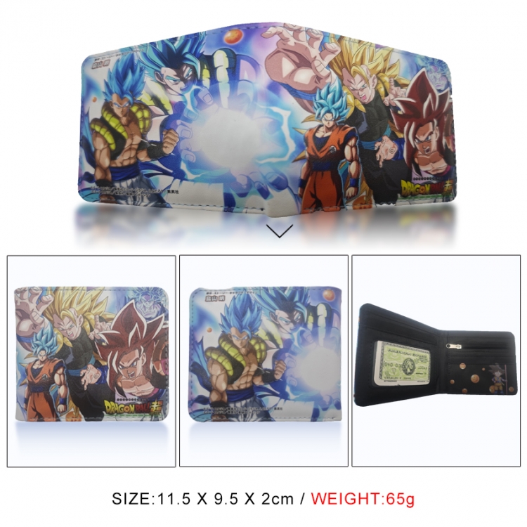 DRAGON BALL 3D concave convex two fold short card wallet wallet wallet 11X9.5X2cm 65G