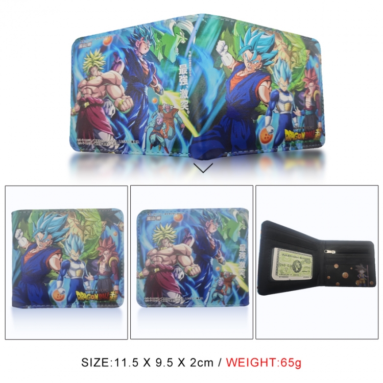 DRAGON BALL 3D concave convex two fold short card wallet wallet wallet 11X9.5X2cm 65G