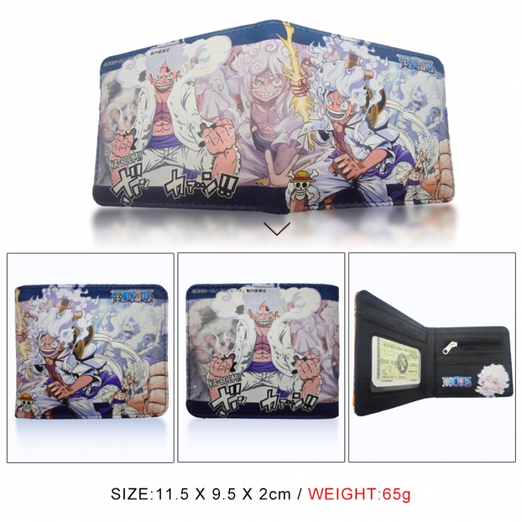 One Piece 3D concave convex two fold short card wallet wallet wallet 11X9.5X2cm 65G