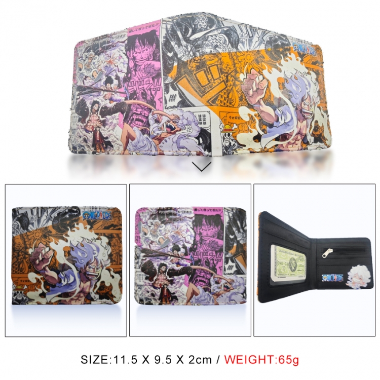 One Piece 3D concave convex two fold short card wallet wallet wallet 11X9.5X2cm 65G