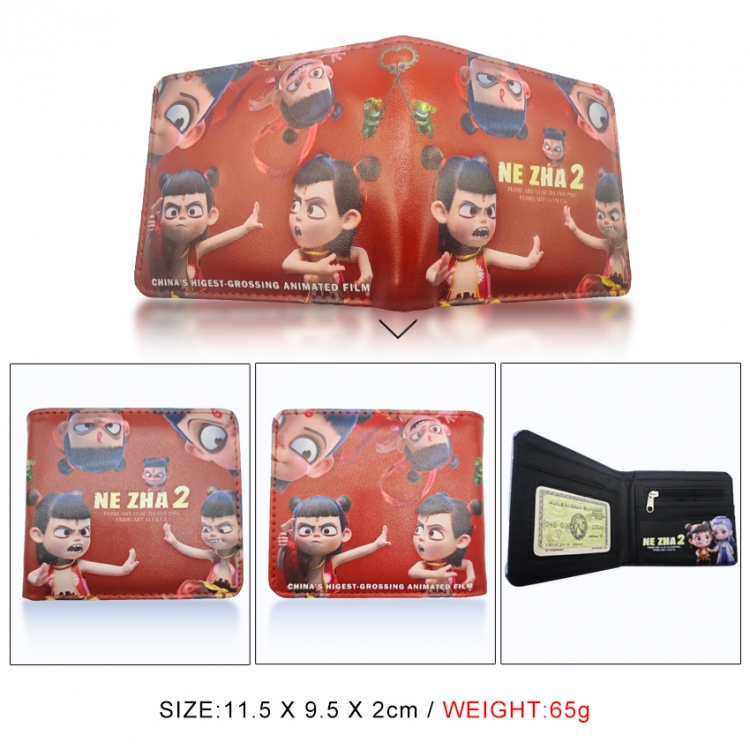Nezha 3D concave convex two fold short card wallet wallet wallet 11X9.5X2cm 65G