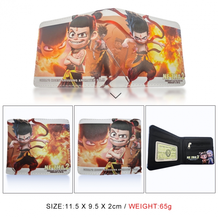Nezha 3D concave convex two fold short card wallet wallet wallet 11X9.5X2cm 65G