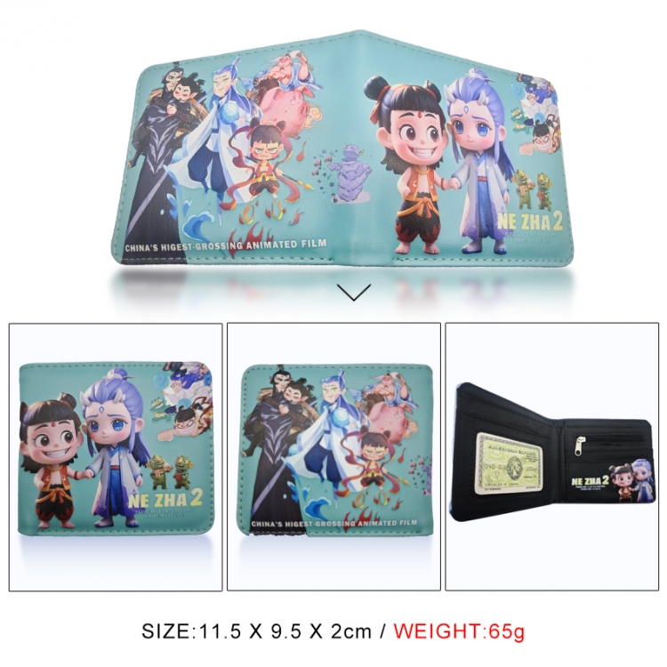 Nezha 3D concave convex two fold short card wallet wallet wallet 11X9.5X2cm 65G