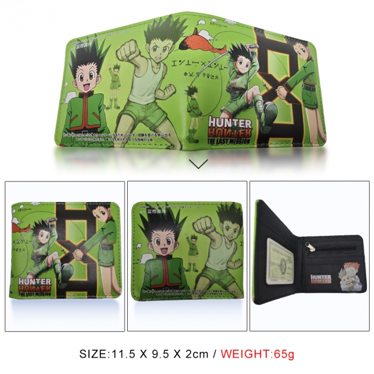 HunterXHunter 3D concave convex two fold short card wallet wallet wallet 11X9.5X2cm 65G