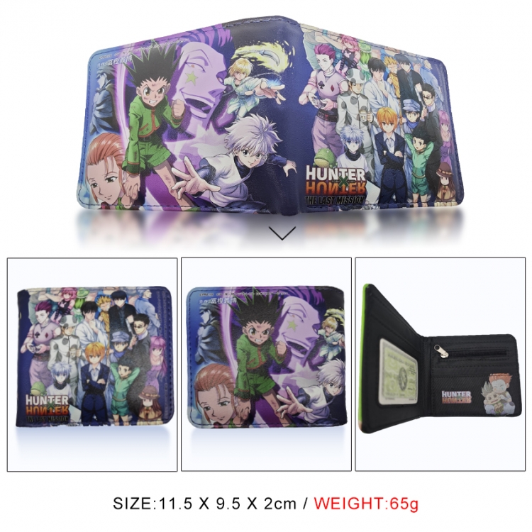 HunterXHunter 3D concave convex two fold short card wallet wallet wallet 11X9.5X2cm 65G
