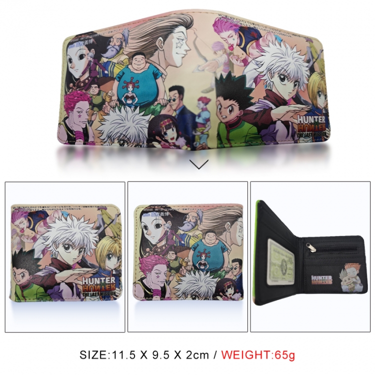 HunterXHunter 3D concave convex two fold short card wallet wallet wallet 11X9.5X2cm 65G