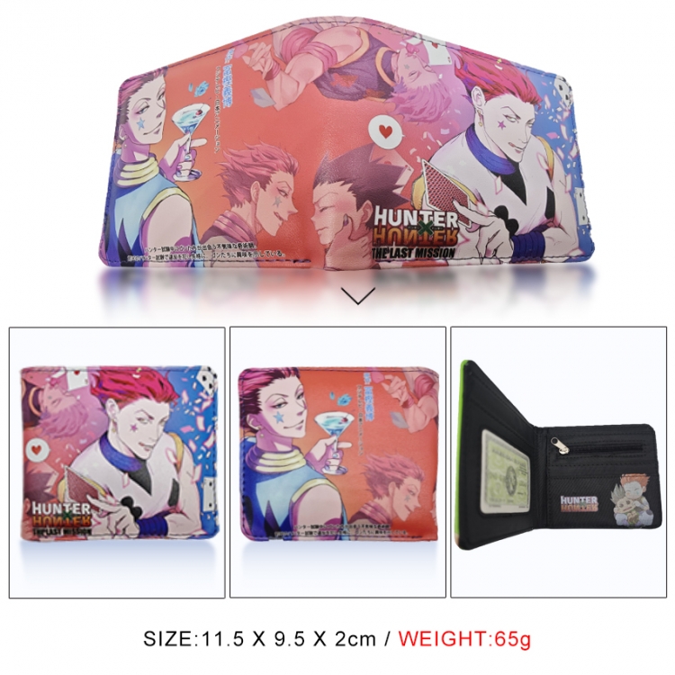 HunterXHunter 3D concave convex two fold short card wallet wallet wallet 11X9.5X2cm 65G