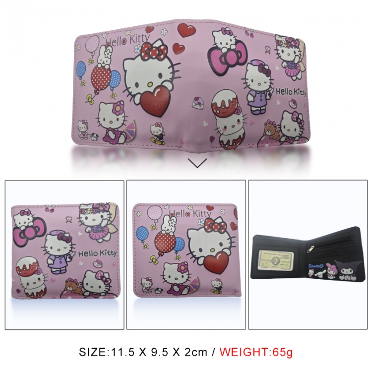 sanrio 3D concave convex two fold short card wallet wallet wallet 11X9.5X2cm 65G