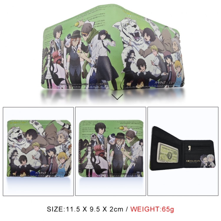 Bungo Stray Dogs 3D concave convex two fold short card wallet wallet wallet 11X9.5X2cm 65G
