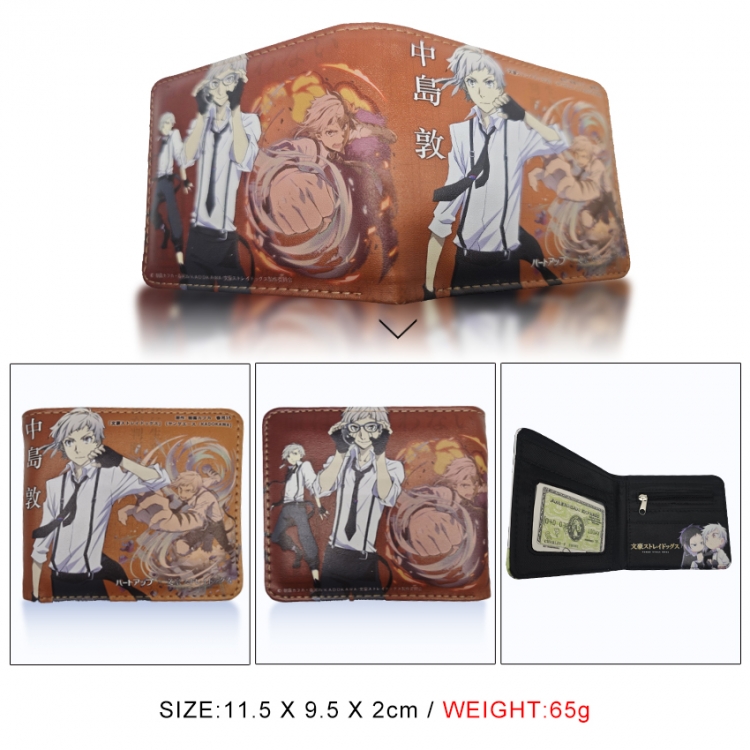 Bungo Stray Dogs 3D concave convex two fold short card wallet wallet wallet 11X9.5X2cm 65G