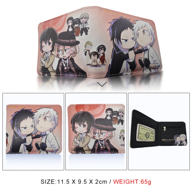 Bungo Stray Dogs 3D concave convex two fold short card wallet wallet wallet 11X9.5X2cm 65G