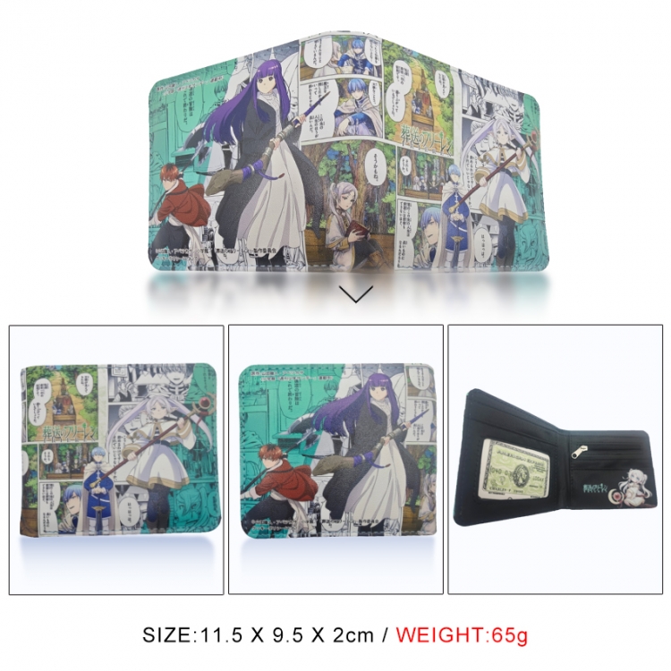 Frieren: Beyond Journey's  3D concave convex two fold short card wallet wallet wallet 11X9.5X2cm 65G