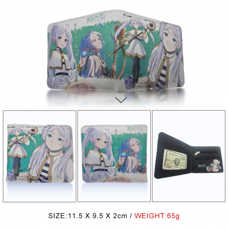 Frieren: Beyond Journey's  3D concave convex two fold short card wallet wallet wallet 11X9.5X2cm 65G
