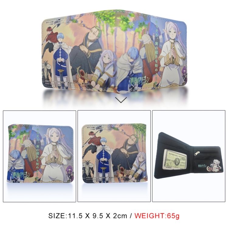 Frieren: Beyond Journey's  3D concave convex two fold short card wallet wallet wallet 11X9.5X2cm 65G