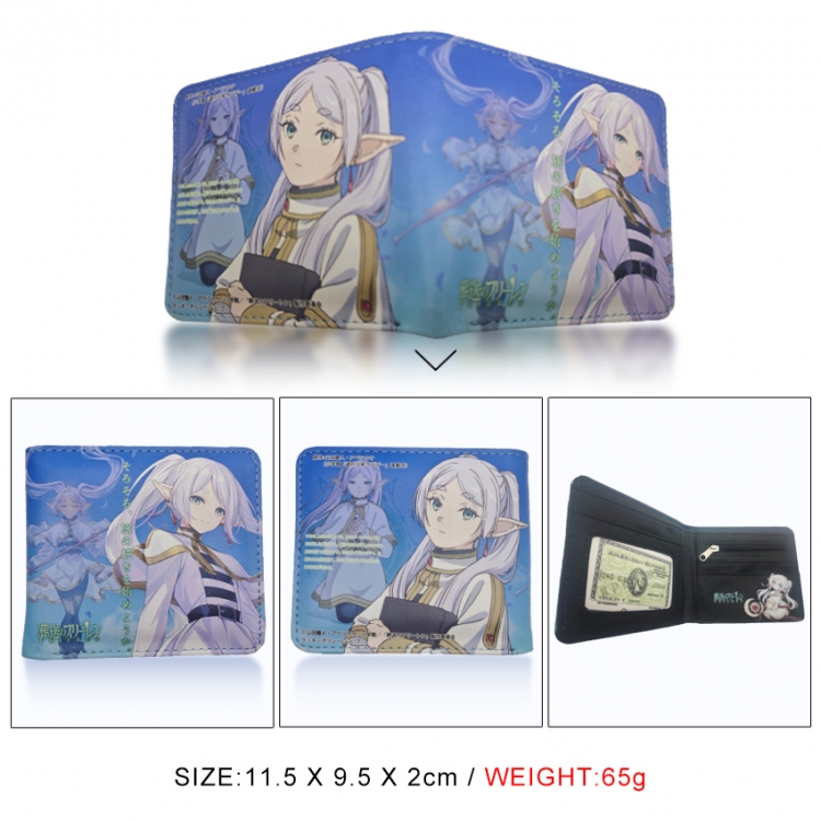 Frieren: Beyond Journey's  3D concave convex two fold short card wallet wallet wallet 11X9.5X2cm 65G