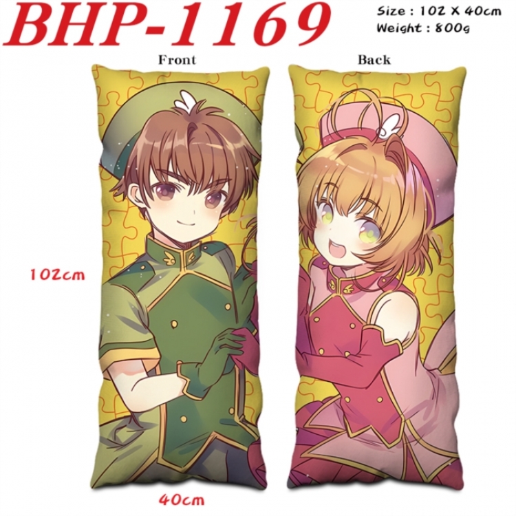 Card Captor Sakura Anime peach skin velvet double-sided printed pillow pillowcase 40X102cm NO FILLING