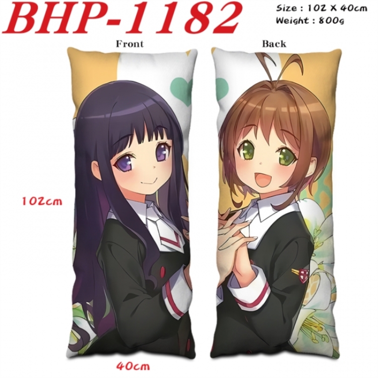 Card Captor Sakura Anime peach skin velvet double-sided printed pillow pillowcase 40X102cm NO FILLING