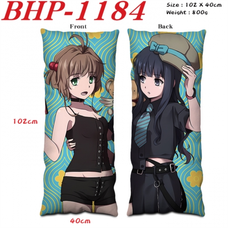 Card Captor Sakura Anime peach skin velvet double-sided printed pillow pillowcase 40X102cm NO FILLING