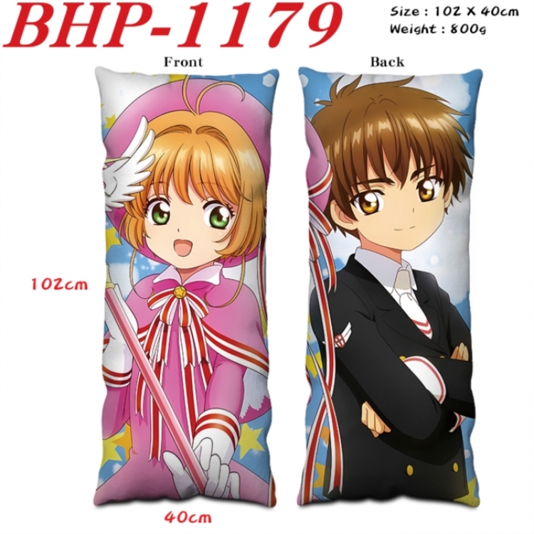 Card Captor Sakura Anime peach skin velvet double-sided printed pillow pillowcase 40X102cm NO FILLING