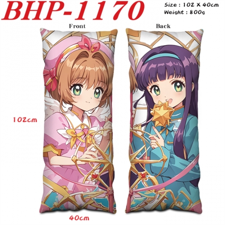 Card Captor Sakura Anime peach skin velvet double-sided printed pillow pillowcase 40X102cm NO FILLING