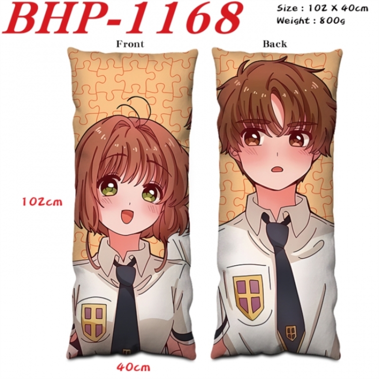 Card Captor Sakura Anime peach skin velvet double-sided printed pillow pillowcase 40X102cm NO FILLING