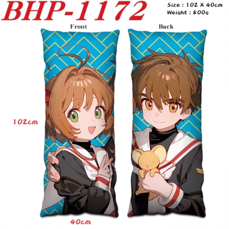 Card Captor Sakura Anime peach skin velvet double-sided printed pillow pillowcase 40X102cm NO FILLING