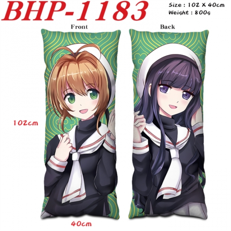 Card Captor Sakura Anime peach skin velvet double-sided printed pillow pillowcase 40X102cm NO FILLING