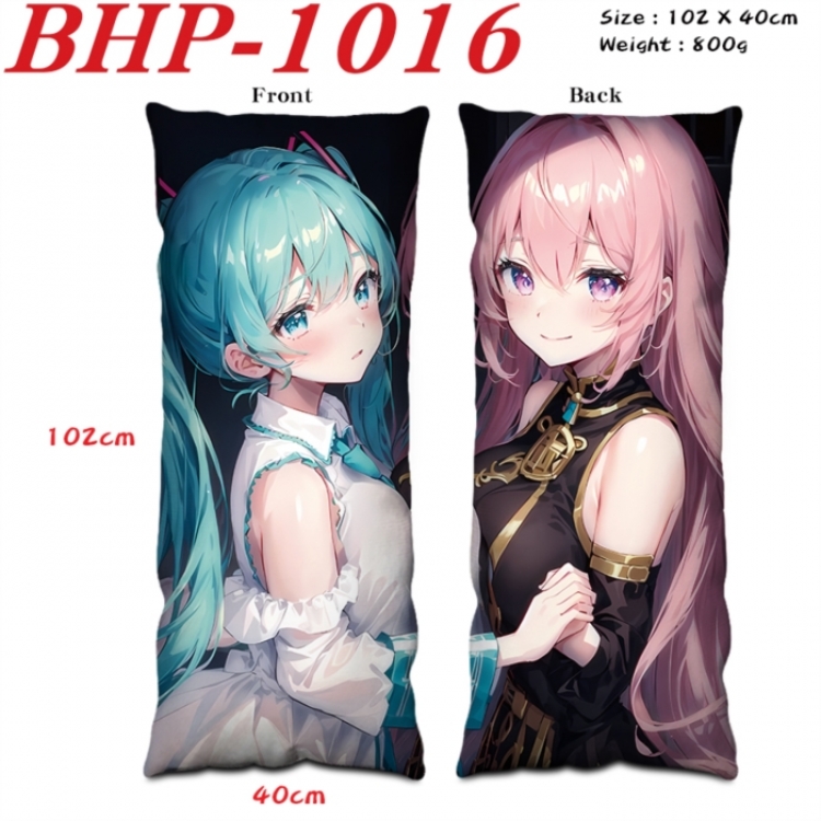 Hatsune Miku Anime peach skin velvet double-sided printed pillow pillowcase 40X102cm NO FILLING