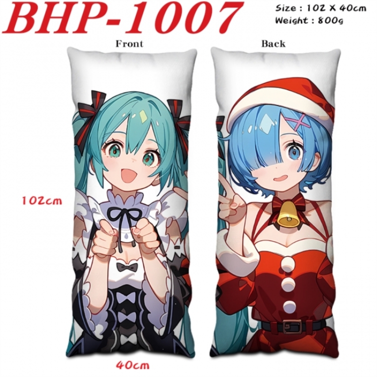 Hatsune Miku Anime peach skin velvet double-sided printed pillow pillowcase 40X102cm NO FILLING