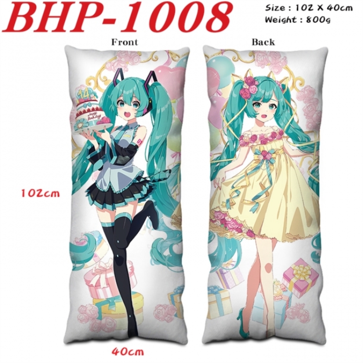Hatsune Miku Anime peach skin velvet double-sided printed pillow pillowcase 40X102cm NO FILLING