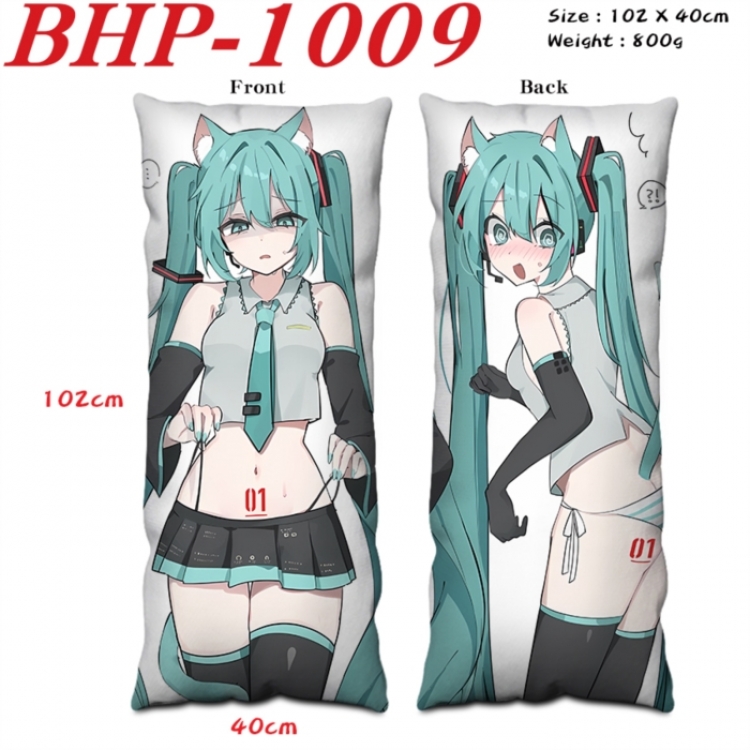 Hatsune Miku Anime peach skin velvet double-sided printed pillow pillowcase 40X102cm NO FILLING