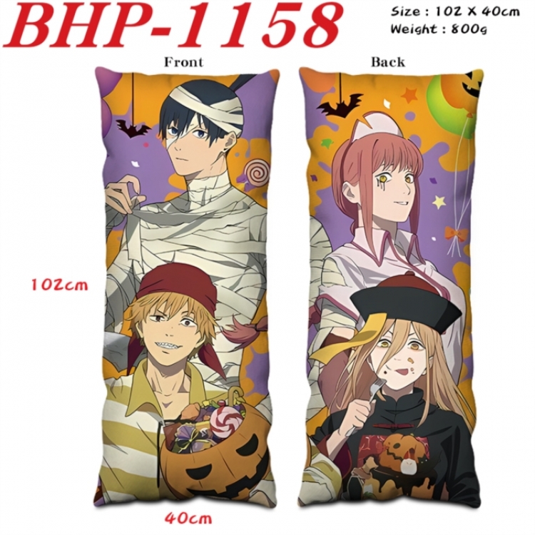 Chainsaw man Anime peach skin velvet double-sided printed pillow pillowcase 40X102cm NO FILLING