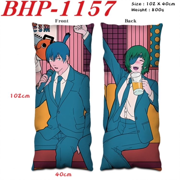 Chainsaw man Anime peach skin velvet double-sided printed pillow pillowcase 40X102cm NO FILLING