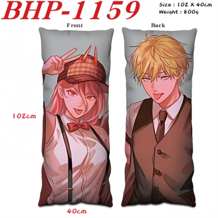 Chainsaw man Anime peach skin velvet double-sided printed pillow pillowcase 40X102cm NO FILLING