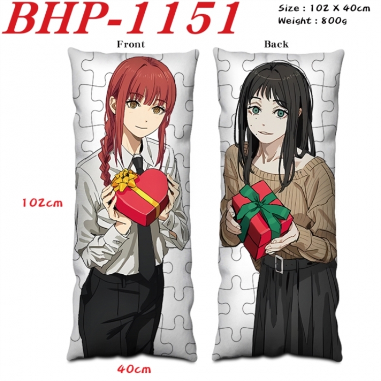 Chainsaw man Anime peach skin velvet double-sided printed pillow pillowcase 40X102cm NO FILLING
