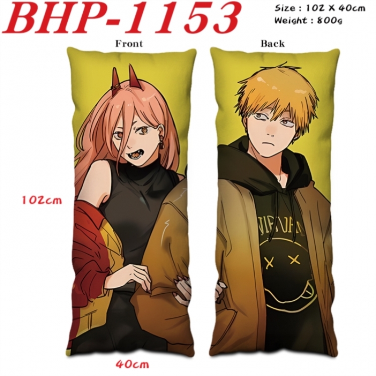 Chainsaw man Anime peach skin velvet double-sided printed pillow pillowcase 40X102cm NO FILLING