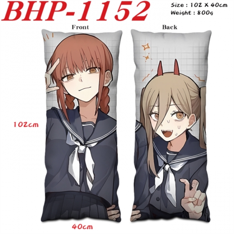 Chainsaw man Anime peach skin velvet double-sided printed pillow pillowcase 40X102cm NO FILLING