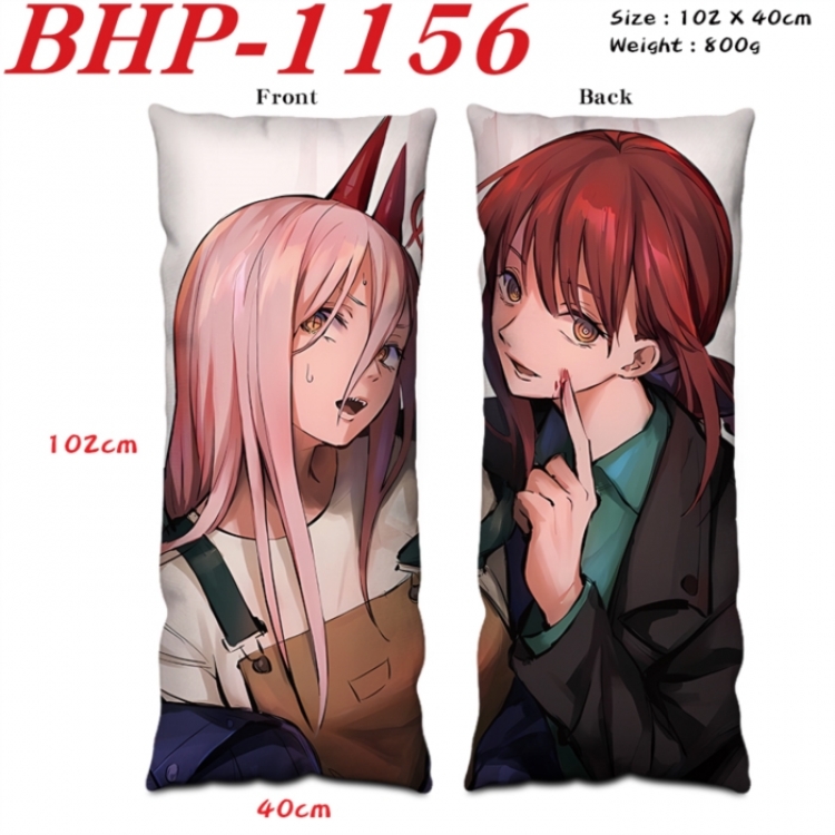 Chainsaw man Anime peach skin velvet double-sided printed pillow pillowcase 40X102cm NO FILLING