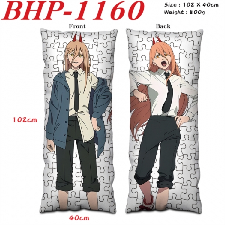 Chainsaw man Anime peach skin velvet double-sided printed pillow pillowcase 40X102cm NO FILLING