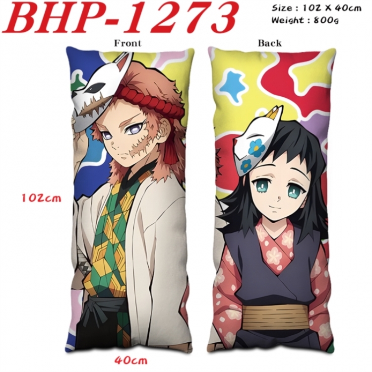 Demon Slayer Kimets Anime peach skin velvet double-sided printed pillow pillowcase 40X102cm NO FILLING
