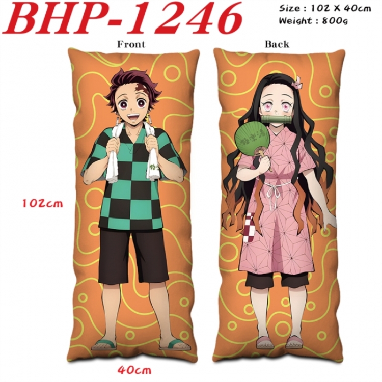 Demon Slayer Kimets Anime peach skin velvet double-sided printed pillow pillowcase 40X102cm NO FILLING