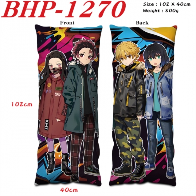 Demon Slayer Kimets Anime peach skin velvet double-sided printed pillow pillowcase 40X102cm NO FILLING