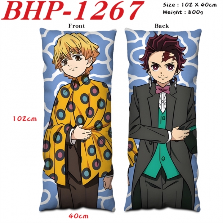 Demon Slayer Kimets Anime peach skin velvet double-sided printed pillow pillowcase 40X102cm NO FILLING