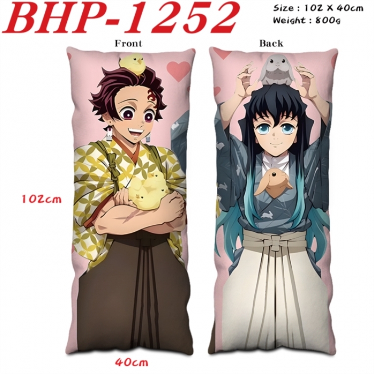 Demon Slayer Kimets Anime peach skin velvet double-sided printed pillow pillowcase 40X102cm NO FILLING